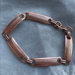 Vintage Southwestern Copper Greek Key Bracelet